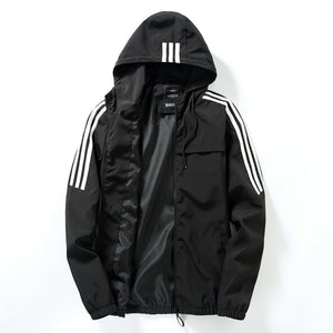 Men's Casual Striped Bomber Jacket Trend Hoodie Baseball Collar Streetwear Men's Windbreaker;YA056