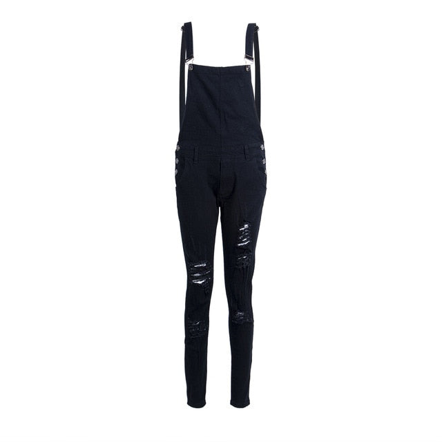 Men's Distressed Denim Carpenter Overalls Bib Jumpsuits Moto Biker Jean Pants Men's suspender trousers
