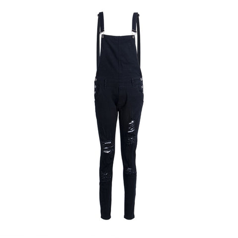 Men's Distressed Denim Carpenter Overalls Bib Jumpsuits Moto Biker Jean Pants Men's suspender trousers