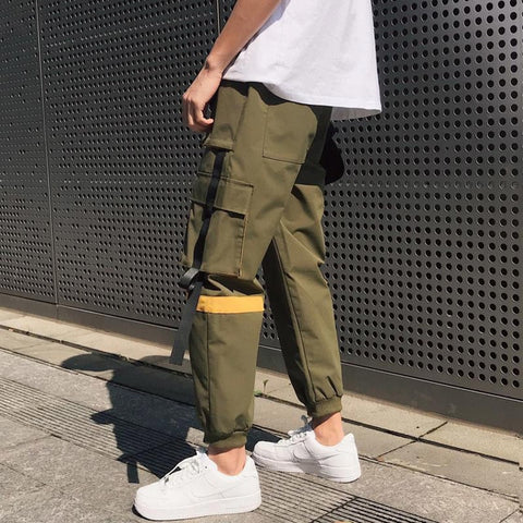 Cargo Pants Streetwear Hip hop Men Loose Joggers Sweatpants Plus size Track Pants Pocket Elastic Waist Ankle Length Trousers