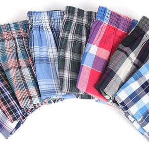 Mens Underwear Boxers Shorts Casual Cotton Sleep Underpants Quality Plaid Loose Comfortable Homewear Striped Arrow Panties
