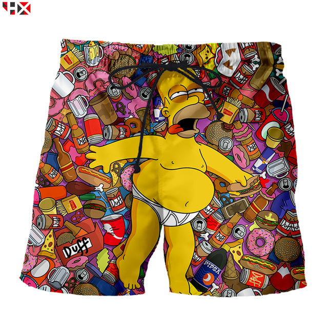 Summer The Simpsons Shorts Men 3D Printed Anime Women/Men Shorts Harajuku Streetwear Style Beach Shorts Z221