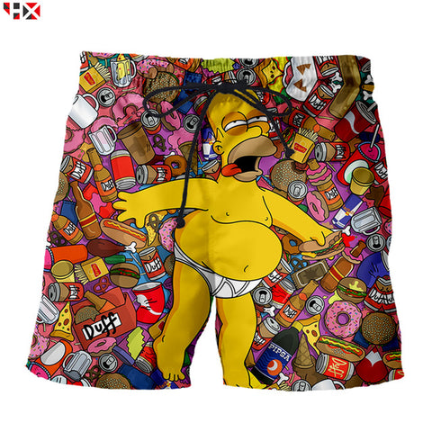 Summer The Simpsons Shorts Men 3D Printed Anime Women/Men Shorts Harajuku Streetwear Style Beach Shorts Z221