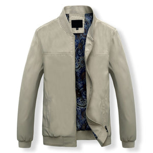 MANTLCONX Mens Jackets Autumn Casual Coats Solid Color Mens Stand Collar Zipper Jacket Male Bomber Jacket Men Casual Outerwear