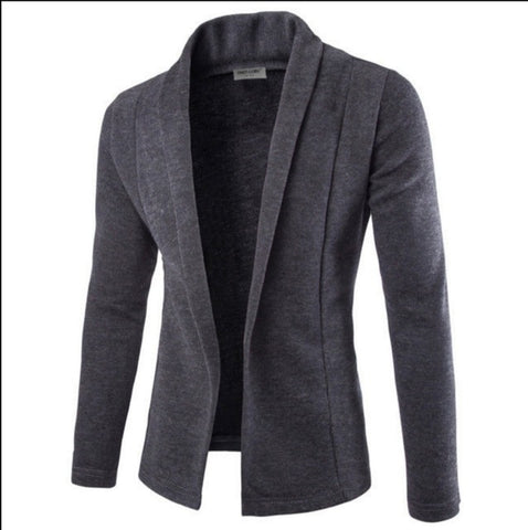 Hot sale Fashion High-quality Autumn winter Men's Casual Slim Fit Solid No Button Suit Blazer Business Work Coat Jacket Outwear