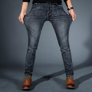New Fashion Four Season Jeans Men High Quality Brand Denim Trousers Slim Stretch Straight Men Pants Large Big Size Plus 28-40