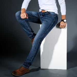 New Fashion Four Season Jeans Men High Quality Brand Denim Trousers Slim Stretch Straight Men Pants Large Big Size Plus 28-40