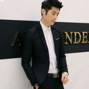 Hot Fashion Men Classic Formal Business Suit Blazer Slim Fit Casual Coat Jacket