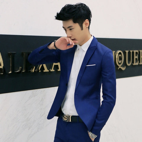 Hot Fashion Men Classic Formal Business Suit Blazer Slim Fit Casual Coat Jacket