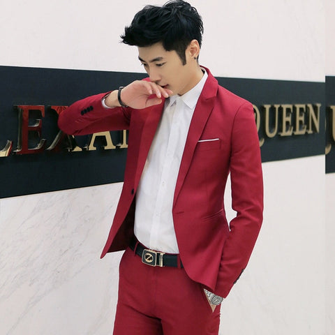 Hot Fashion Men Classic Formal Business Suit Blazer Slim Fit Casual Coat Jacket