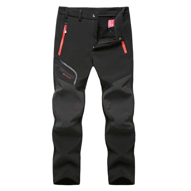 Tactical Waterproof Pants Men Breathable Stretch Softshell Fleece Lined Pants Outdoors Sports Plus Size 4XL 5XL Autumn Winter