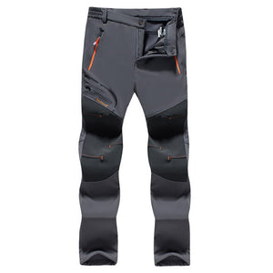 Tactical Waterproof Pants Men Breathable Stretch Softshell Fleece Lined Pants Outdoors Sports Plus Size 4XL 5XL Autumn Winter