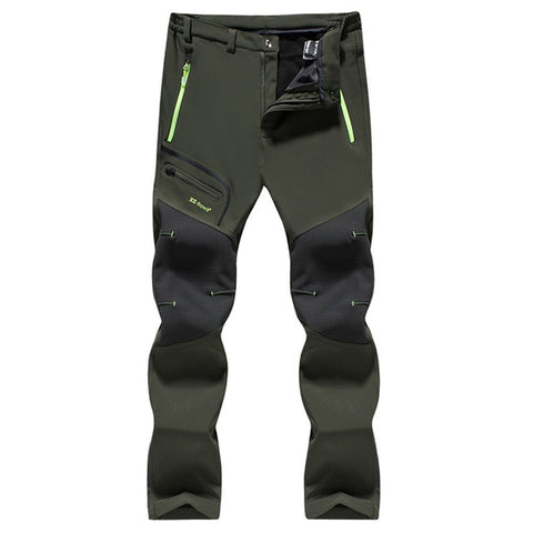 Tactical Waterproof Pants Men Breathable Stretch Softshell Fleece Lined Pants Outdoors Sports Plus Size 4XL 5XL Autumn Winter