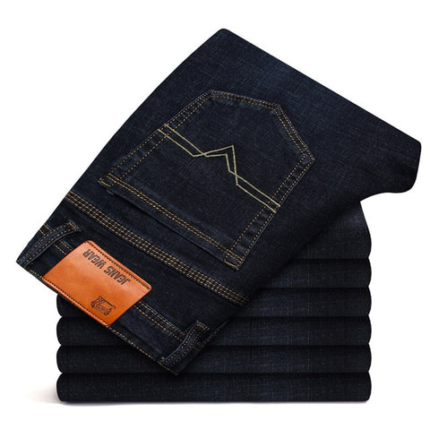 KSTUN Men Jeans Business Casual Straight Slim Fit Thin Blue Black 2019 Denim Pants Mens Trousers Cotton Cowboys Dropshipping