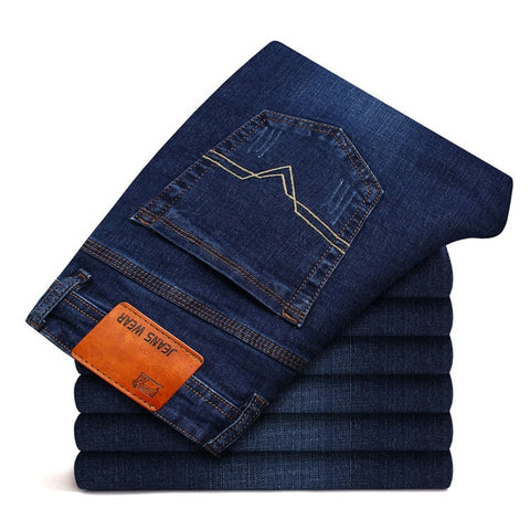 KSTUN Men Jeans Business Casual Straight Slim Fit Thin Blue Black 2019 Denim Pants Mens Trousers Cotton Cowboys Dropshipping