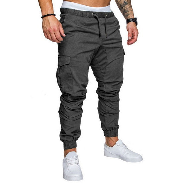 Oeak Autumn Men Pants Hip Hop Harem Joggers Pants 2019 New Male Trousers Mens Joggers Solid Multi-pocket Pants Sweatpants