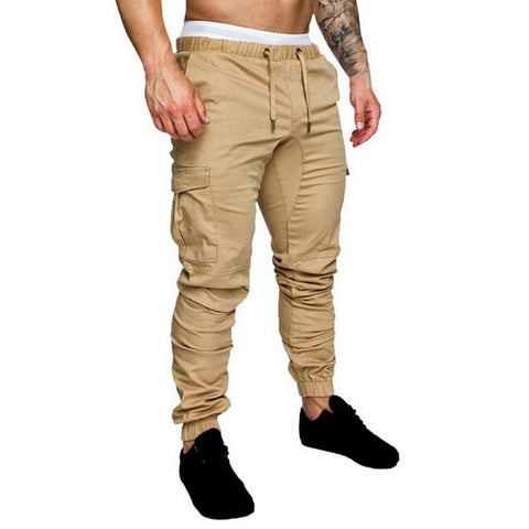 Oeak Autumn Men Pants Hip Hop Harem Joggers Pants 2019 New Male Trousers Mens Joggers Solid Multi-pocket Pants Sweatpants