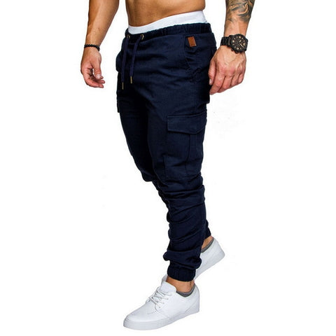 Oeak Autumn Men Pants Hip Hop Harem Joggers Pants 2019 New Male Trousers Mens Joggers Solid Multi-pocket Pants Sweatpants