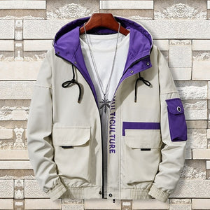 New men's clothing plus size 8XL jacket Brother trend hooded youth thin men's student jacket 7XL 6XL