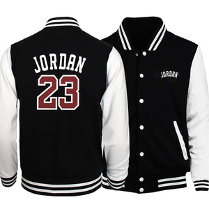 Jordan 23 Basketball Sports Baseball Jacket Men Brand Print Jackets Coats Cool 2019 Winter Autumn Fleece Black White Sportswear