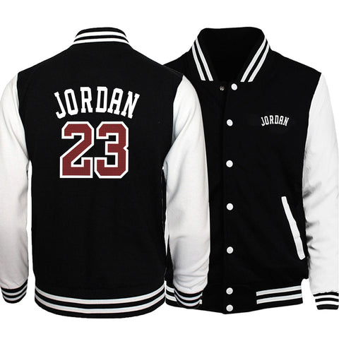 Jordan 23 Basketball Sports Baseball Jacket Men Brand Print Jackets Coats Cool 2019 Winter Autumn Fleece Black White Sportswear