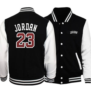 Jordan 23 Basketball Sports Baseball Jacket Men Brand Print Jackets Coats Cool 2019 Winter Autumn Fleece Black White Sportswear