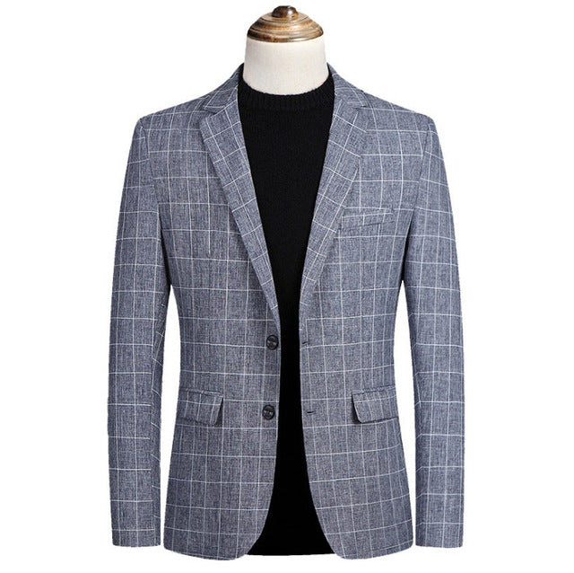 New fashion Autumn plaid men suit high quality mens suit jacket Business casual Suit Slim Fit terno masculino Blazer