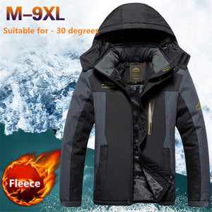 Winter Jacket Men Thick Fleece Warm Coats Thermal Windproof Hooded Jackets Mens Outwear Parkas Homme Overcoat Plus Size 8XL 9XL