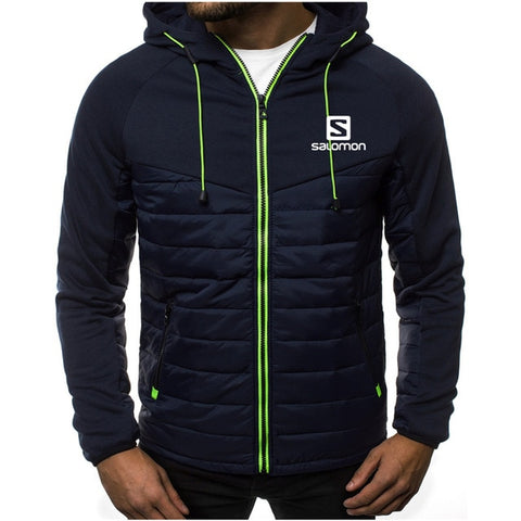 New Casual Hoody Spliced Jacket Salomon Printed Men Hoodies Sweatshirts Fashion Coat Hooded Cardigan Plus Fleece Clothes