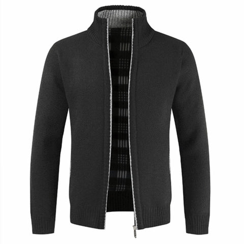 NEGIZBER 2019 Autumn Winter New Men's Jacket Slim Fit Stand Collar Zipper Jacket Men Solid Cotton Thick Warm Jacket Men