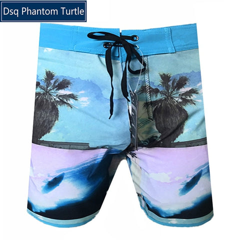 2020 New Arrivals Brand Dsq Phantom Turtle Beach Board Shorts Men Elastic Spandex Swimwear Bermuda Boardshorts 100% Quick Dry