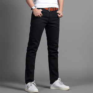 Black Casual Winter Men Jeans Strong Denim Strech Fabric Slim Cut Light Washed Man Pants Low Price Hot Sale Male Fashion Jeans