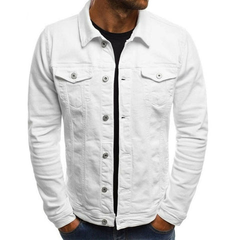 2019 New Mens Denim Jeans Jacket Slim Fit Button Pocket Jacket Coat Men Male Autumn Classic Retro Vintage Black Blue Washed Coat