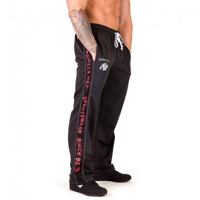 2019 New Pants Men Trousers Mesh Breathable Straight Loose Brand Sweatpants Workout Mens Gyms Fitness Bodybuilding
