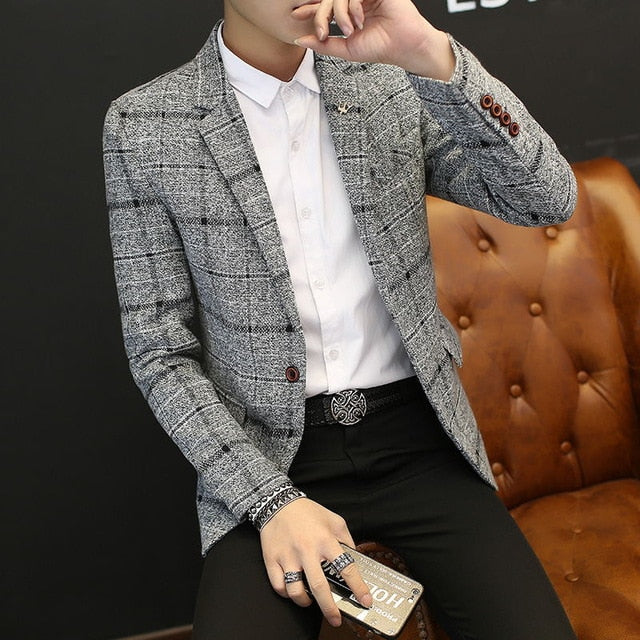 Jacket Male Blazer 2019 New Arrival Autumn Winter Streetwear Men's Suit Jacket Casual Brand Clothes Slim Fit Blazers Masculino