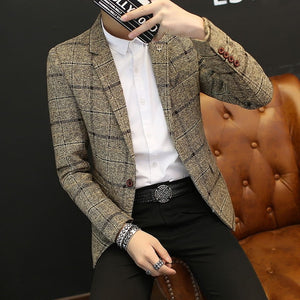 Jacket Male Blazer 2019 New Arrival Autumn Winter Streetwear Men's Suit Jacket Casual Brand Clothes Slim Fit Blazers Masculino