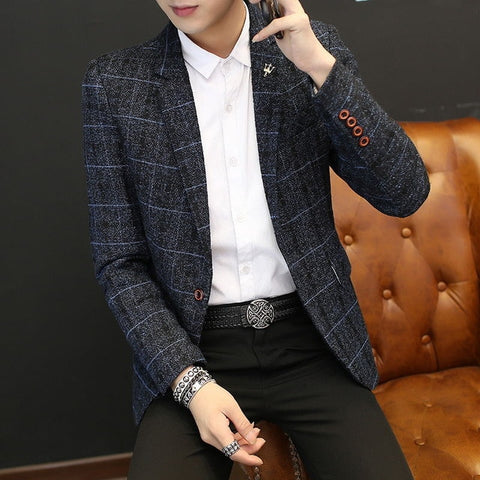 Jacket Male Blazer 2019 New Arrival Autumn Winter Streetwear Men's Suit Jacket Casual Brand Clothes Slim Fit Blazers Masculino