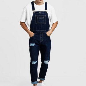 MoneRffi Men Casual Jeans Denim Strap Jean Jumpsuit Loose Fitting Sleeveless Casual Feminino Overalls Dungarees Playsuit 2019