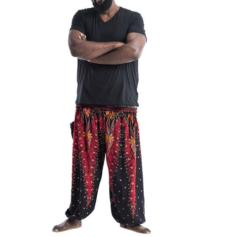 10 Colors Bohemia Loose Pants Men Fashion Lightweight Hippy Trousers Baggy Штаны для йоги Casual Elastic Waist Free Size Pants