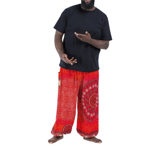 10 Colors Bohemia Loose Pants Men Fashion Lightweight Hippy Trousers Baggy Штаны для йоги Casual Elastic Waist Free Size Pants