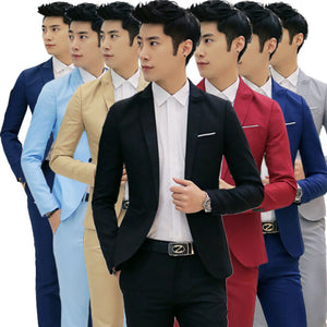 New Mens Casual Slim Fit One Button Suit Blazer Business Coat Jacket With Pocket