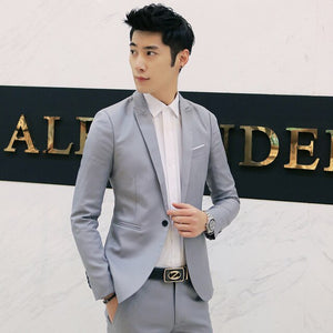 New Mens Casual Slim Fit One Button Suit Blazer Business Coat Jacket With Pocket