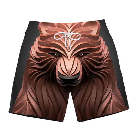 Ferocious animal print 3D beach shorts fashion men's hot cool pants running shorts casual new lace calsas masculino