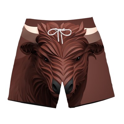 Ferocious animal print 3D beach shorts fashion men's hot cool pants running shorts casual new lace calsas masculino