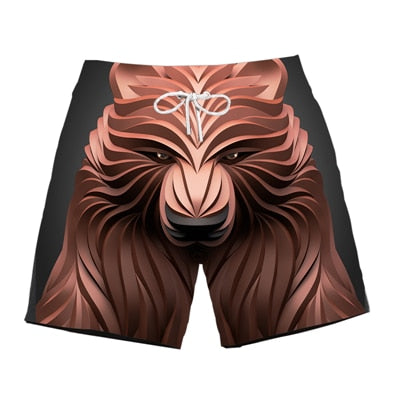 Ferocious animal print 3D beach shorts fashion men's hot cool pants running shorts casual new lace calsas masculino