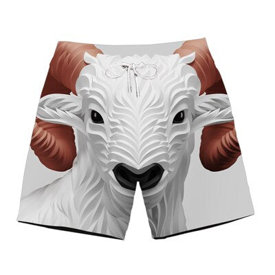 Ferocious animal print 3D beach shorts fashion men's hot cool pants running shorts casual new lace calsas masculino