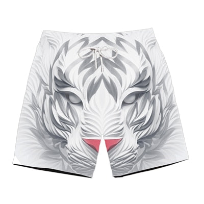 Ferocious animal print 3D beach shorts fashion men's hot cool pants running shorts casual new lace calsas masculino