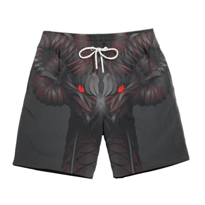 Ferocious animal print 3D beach shorts fashion men's hot cool pants running shorts casual new lace calsas masculino