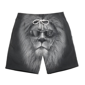 Ferocious animal print 3D beach shorts fashion men's hot cool pants running shorts casual new lace calsas masculino