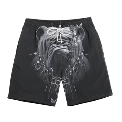 Ferocious animal print 3D beach shorts fashion men's hot cool pants running shorts casual new lace calsas masculino